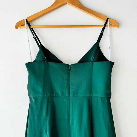 Lulu’s - Reinette Wrap Style Cocktail Dress in Dark Green - Picture 6 of 7